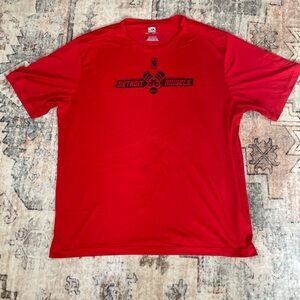 Detroit Pistons 2XL Majestic Red Detroit Muscle Short Sleeve Tee NBA